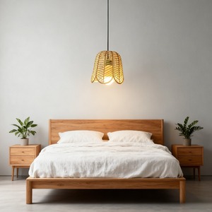 Rattan Lamp <strong>Shade</strong> <strong>Boho</strong> Wicker Woven Pendant <strong>Light</strong> Lamp <strong>Shades</strong> Replacement for Chandelier Floor Table Hanging <strong>Light</strong> - Product Image 2