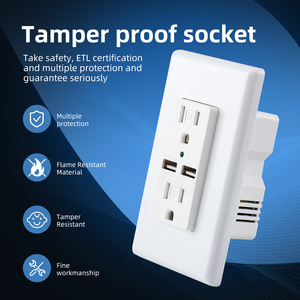 Nhà Máy Outlet tốc độ cao tường sạc Ổ cắm điện với <span class=keywords><strong>USB</strong></span> 15A TR receptacle tấm Tường là ổ cắm điện với <span class=keywords><strong>USB</strong></span> - Product Image 6
