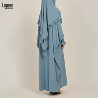 Ensemble Deux Pièces Khimar Personnalisé, Vêtement Musulman Islamique pour Ramadan, Khimar Abaya Tendance Couleur Unie