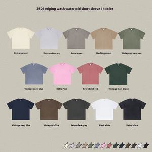 <span class=keywords><strong>T</strong></span>-<span class=keywords><strong>Shirt</strong></span> Crop Top <span class=keywords><strong>Basic</strong></span> 100% Cotone, Manica Corta Retrò con Finitura Vintage Sfrangiata, Lavaggio Intenso, Stampa Boxy, Magliette da <span class=keywords><strong>Uomo</strong></span> - Product Image 4