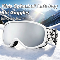 Masque de ski sphérique double couche anti-buée, anti-UV et anti-reflet pour enfants, compatible OTG, vision large, logo personnalisé OEM