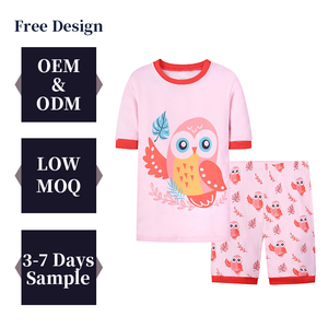 Set di pigiami estivi per bambini Set di pigiami estivi per bambini 4 pezzi Set di pigiami da bambina stampati personalizzati - Product Image 1