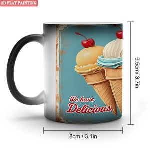 Frosted Black 11oz <b>Ceramic</b> <b>Mug</b> Heat Color Changing Drinking Cup Apartment Kitchen Essential - Product Image 1