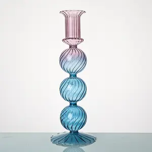 Ensemble de chandeliers Sweet Home Décorations de table de mariage en verre Bougeoirs en cristal