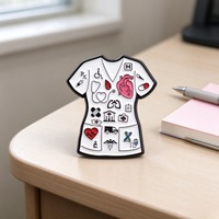 Broche en alliage de zinc en forme d'uniforme d'infirmière avec icônes médicales, accessoire en émail pour la décoration de sacs à dos et de vêtements, cadeau pour le personnel médical