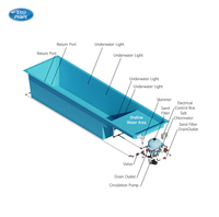 Piscine hors sol en conteneur de 9,6 m, coque de piscine en fibre de verre pour jardin, piscine modulaire préfabriquée sur mesure