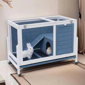 Maison extérieure Cage à lapin pour petits animaux de compagnie Cage à lapins commerciale en bois bon marché pour animaux de compagnie Cage à lapin en bois Cages à clapier - Product Image 2