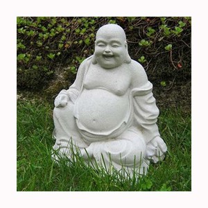Décoration de jardin en gros bon marché fabriquée en usine Sculpture en pierre naturelle <span class=keywords><strong>Statue</strong></span> de <span class=keywords><strong>Bouddha</strong></span> riant en marbre blanc grandeur nature personnalisée - Product Image 6