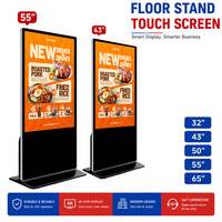 Pemutar Video Iklan Digital Signage OEM, Layar LCD Interaktif Indoor 4K Totem Display Kiosk, Layar Sentuh Berdiri, Built-In