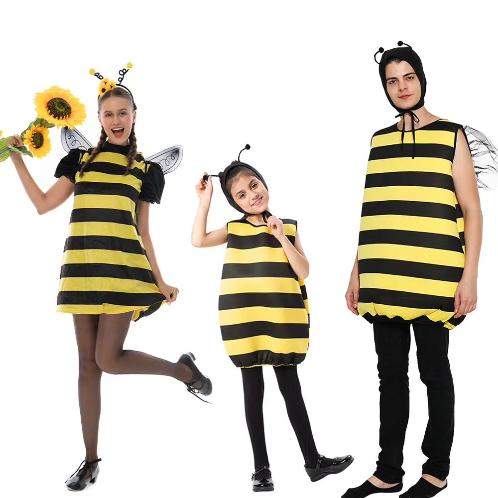 Dierkostuum Kids Bee Kostuum Voor Familie Honingbij Volwassen Cosplay Tuniek Hoofdpak Purim Carnaval Kostuum