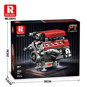 Super Car V8 F1 Simulate Turbine Engine Model Mechanical Group Power Assembly Building Blocks Engine With Motor Support Battery - Product Image 2