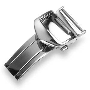 مشبك ساعة معدني مصقول عالي الجودة 16 مم 18 مم، مشبك ساعة ذهبي قابل للطي على شكل فراشة - Product Image 1