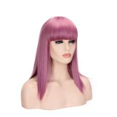 Peluca de cabello humano húmedo largo rosa violeta (11736046) - Product Image 1