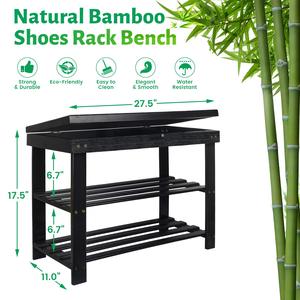 <span class=keywords><strong>Panca</strong></span> Portascarpe a 3 Ripiani in Bambù, Organizzatore per Ingresso <span class=keywords><strong>con</strong></span> Cassetto, Scaffale in Legno per Conservazione Scarpe - Product Image 4