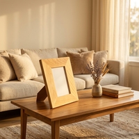 Cadre photo en bois massif de qualité supérieure, paire de supports de bureau pour affichage paysage et portrait, décoration de table pour la maison et le bureau, accessoire d'artisanat pour encadrement photo
