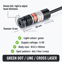 Kepala Laser Garis Hijau 520nm Baru, Lampu Penanda Garis Hijau untuk Mesin Pembuka Kantong dengan Garansi 1 Tahun