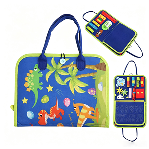 Funboxes - Livre d'activités Montessori en feutre <span class=keywords><strong>fait</strong></span> <span class=keywords><strong>main</strong></span> avec un adorable design d'éléphant - Livre éducatif précoce et silencieux pour les tout-petits - Product Image 5