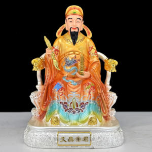 รูปปั้นพระเจ้าเหวินชางทำจากเรซิ่น แกะสลักอย่างประณีต <span class=keywords><strong>ส</strong></span>ำหรับบูชาที่บ้าน ตกแต่งโต๊ะทำงาน พร้อมรูปดาวเหวินฉางและพระพุทธรูป - Product Image 4