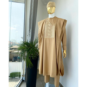 <span class=keywords><strong>Boubou</strong></span> Agbada Africain Musulman Brodé de Haute Qualité pour Hommes - Product Image 1