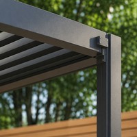 Pergola bioclimatique moderne et écologique pour jardin extérieur, gazebo imperméable pour terrasse et patio, protection solaire.