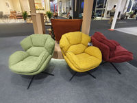 Chaise de Canapé Pivotant Moderne Nordique à Bras Unique Chaise d'Appoint Élégante de Luxe Décor à la Maison Salon Sièges Hôtel Chaise Tissée en Tissu