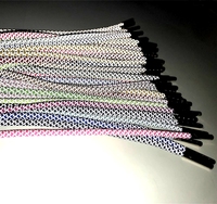 Lacets ronds réfléchissants multicolores en gros avec embouts métalliques, visibles la nuit, lacets de remplacement pour accessoires de baskets