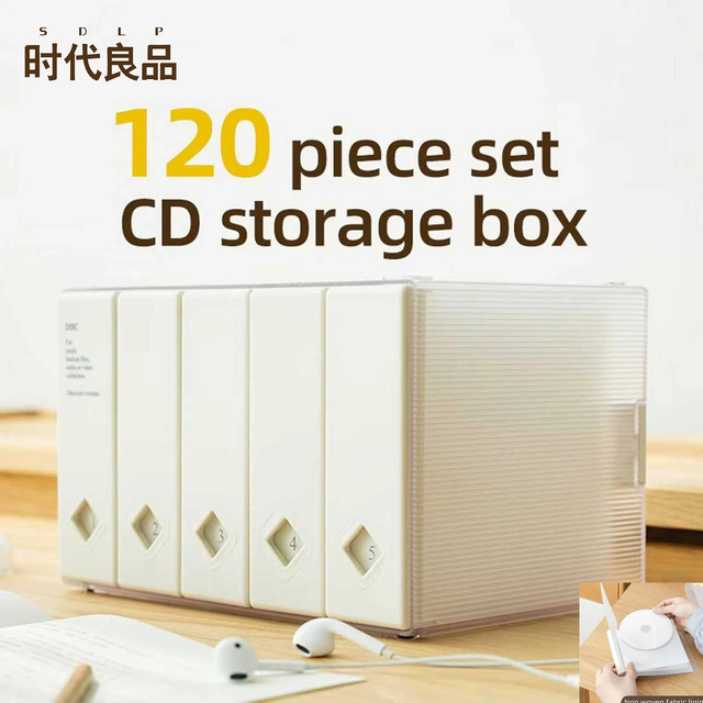 120 Capacity Plastic Dvd case Holder Organizer CD Case Wallet DVD Disc Cases Storage Binder for Car Home Office Travel