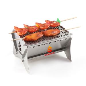 Sanhuan <strong>Mini</strong> Smokeless Folding Stainless Steel Gas <strong>Grill</strong> Portable Barbeque <strong>Grill</strong> Outdoor <strong>Charcoal</strong> Camping BBQ - Product Image 3
