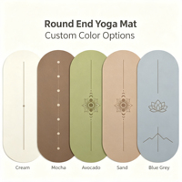 Tapis de yoga ovale solide de haute qualité JOYFIT, tapis de yoga en caoutchouc PU avec logo personnalisé