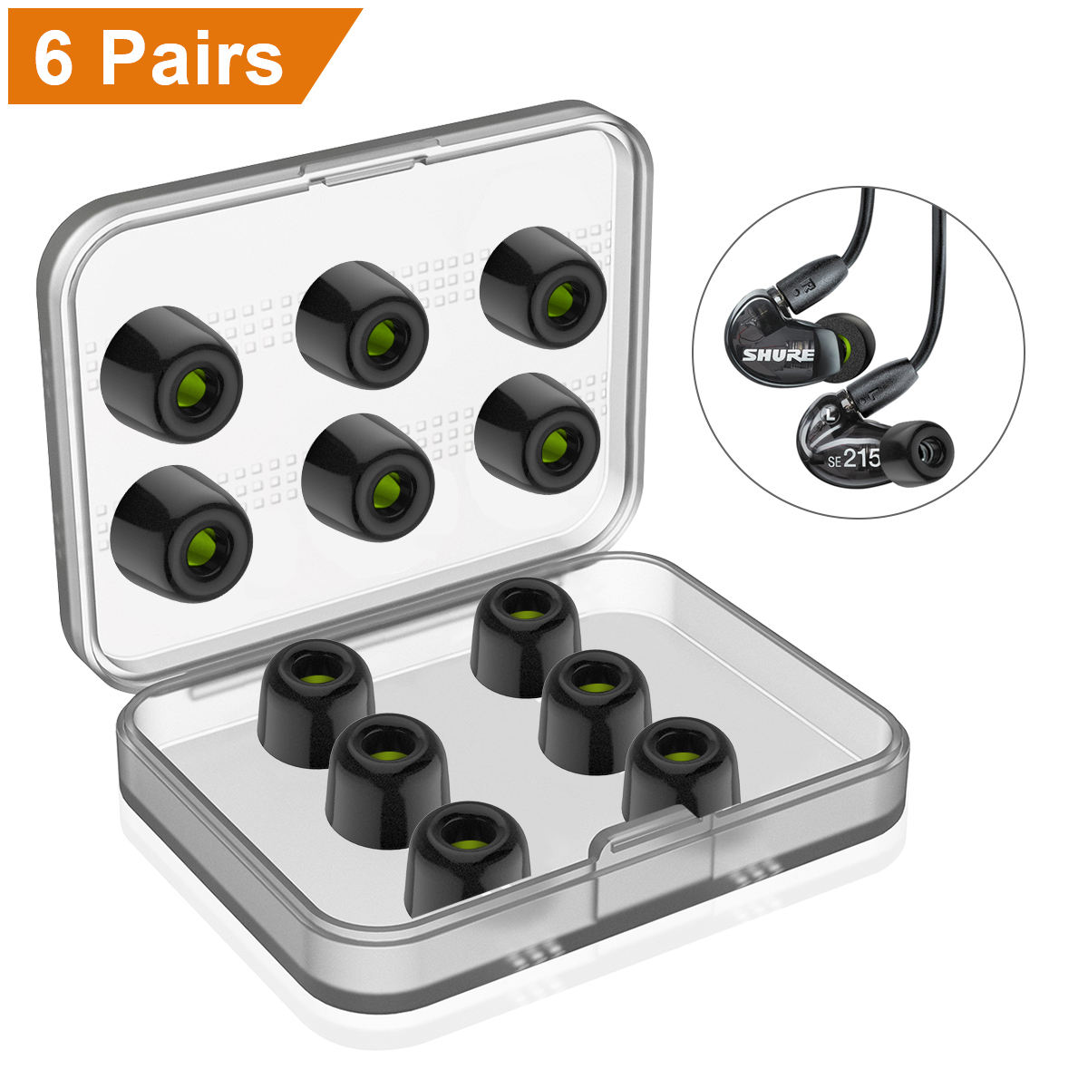 Noir Taille L-Embouts d'oreilles en mousse à mémoire de 3,5mm