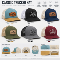 Casquette trucker personnalisée en gros pour hommes, style Richardson 112, maille, 6 panneaux, logo brodé, haute qualité