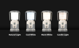 Lanterne de camping LED variable grise 400 lumens Fonctionnant sur piles AA Étanche IP65 Autonomie de 123h Dimmable Durée de vie de 50 000 heures 6000K - Product Image 3