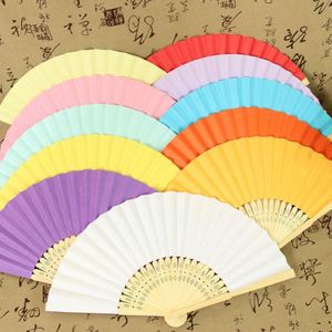 Éventail pliant DIY pour hommes et femmes, éventail ancien pliant en tissu de soie, éventail d'été portable - Product Image 1