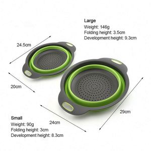 Lot de 2 paniers pliables pour laver les légumes, passoires alimentaires pliables, bassines de lavage, égouttoirs rétractables - Product Image 4