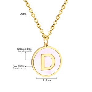 Wholesale Custom Stainless Steel <b>Long</b> <b>Chain</b> <b>Necklace</b> Jewelry Personalized 18k <b>Gold</b> Plated Shell Letter D Pendant <b>Necklace</b> - Product Image 3