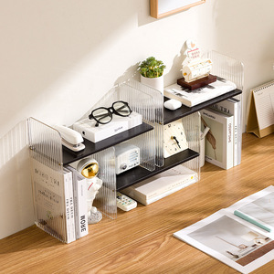 Desktop bookshelf storage acrylic shelf, multi-layer office desk extendable bookend, small with large capacity - Product Image 1
