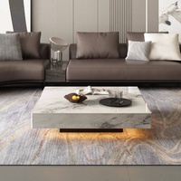 Table basse carrée en verre trempé de style italien moderne, luxe léger, haut de gamme, pour salon, hôtel, appartement, meubles de maison