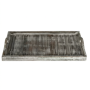 Bandeja de Madera de Pino con Acabado Quemado y Borde Elevado para Servir Charcutería y Entretener Invitados - Product Image 1