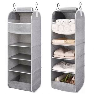 Foldable Custom Manufacturer Hanging Organizer Storage <b>Wardrobe</b> 5 Layers Non-Woven Fabric Closet Organizer - Product Image 3