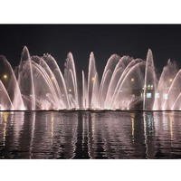 Fuente de Agua para Espectáculos Optimum Show, Proyección 3D, Mapeo de Pantalla, Jets, Fuente Danzante para Exteriores, Luces RGB DMX 512, Acero Inoxidable