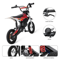 Nouvelle moto électrique pour enfants IScooter A12 rouge et bleue, mini moto tout-terrain pour enfants avec suspension à ressorts