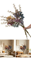 Décorations et fournitures de mariage : Fleurs artificielles en plastique floqué, accents floraux sur le thème violet pour allées de mariage, décorations de cathédrale, arrangements floraux de plafond.