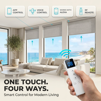 Store Enrouleur Motorisé Électrique Sans Fil Tuya Signee Zigbee Intelligent avec Télécommande Intégrée, Étanche, en Polyester, Design Moderne