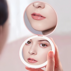 Mode filles Rechargeable Mini cosmétique maquillage miroir réglable lumière LED poche pliante conception mariage anniversaire décoratif - Product Image 2