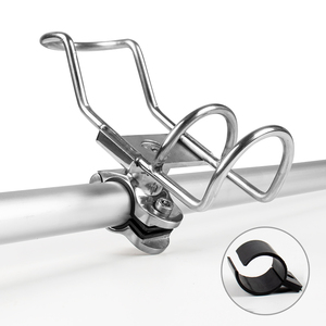 Soporte de caña de pescar de acero inoxidable para barco, tipo abrazadera, doble cable, accesorios náuticos para barco - Product Image 1