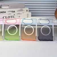 Coque de téléphone en PC rigide transparente de luxe à dégradé de couleurs 18Fold pour iPhone DUO 18 Fold 18Ultra avec protection magnétique de la charnière