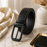 Boucle à ardillon noire solide personnalisée Carosung pour ceinture en cuir de vachette haut de gamme