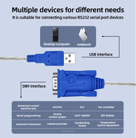 Cable Adaptador USB a RS232 al por Mayor de Fábrica, Cable Serial DB9 Macho de 9 Pines con Chipset FTDI, Cable Convertidor RS-232