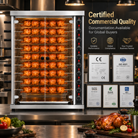 Rôtissoire électrique haute capacité pour 9 poulets, idéale pour les supermarchés, charcuteries et comptoirs de plats chauds