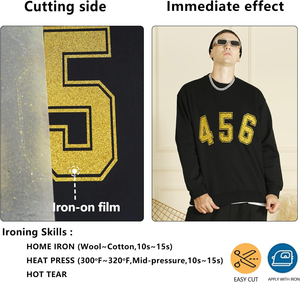 <span class=keywords><strong>Vinyle</strong></span> de transfert de chaleur <span class=keywords><strong>doré</strong></span> pailleté 12 "X 15 ft pailleté HTV pour chemises Fer sur <span class=keywords><strong>vinyle</strong></span> Facile à couper et à désherber Compatible avec Likcut - Product Image 5